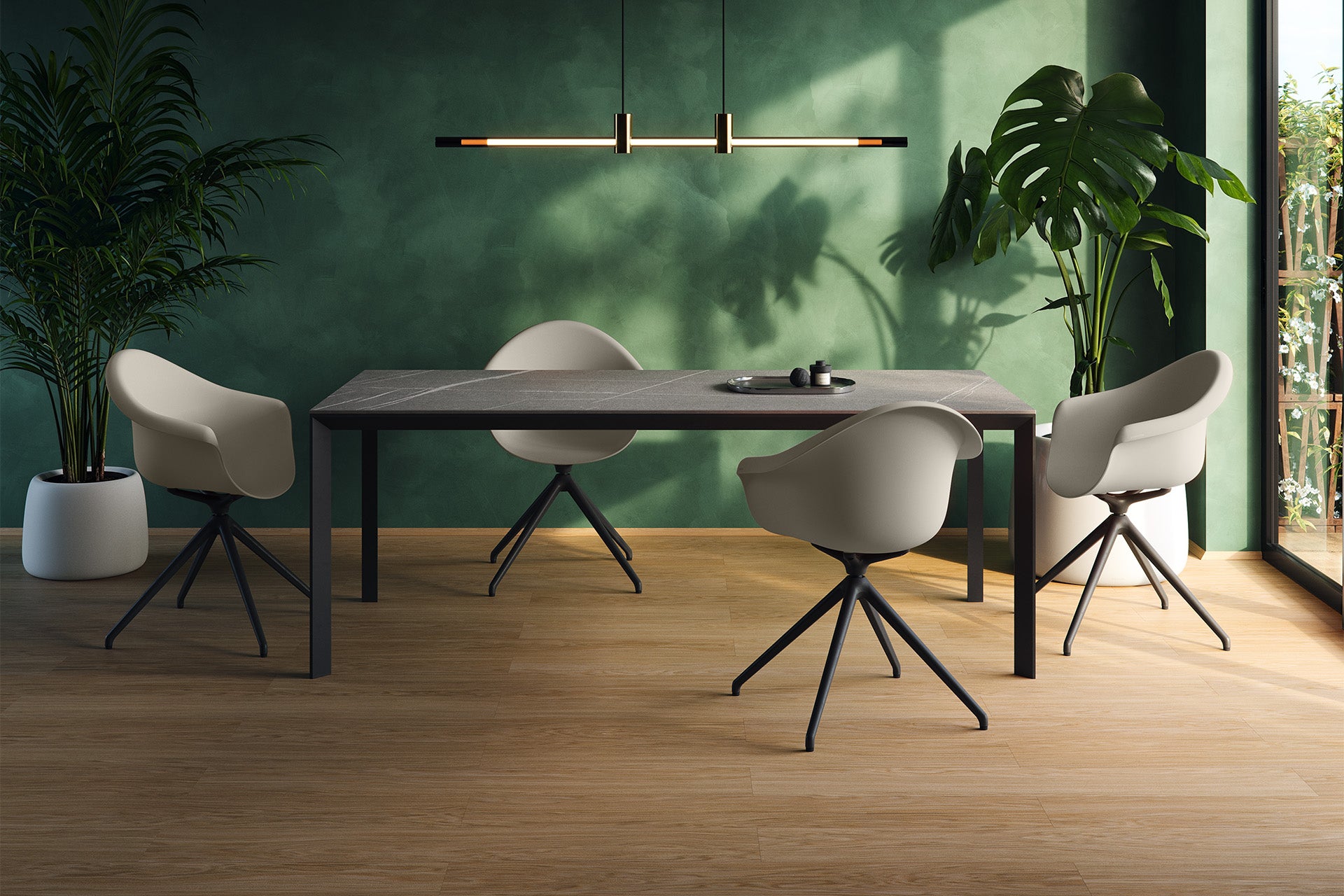 Incasso Swivel Armchair With Wooden Legs - immagine 2